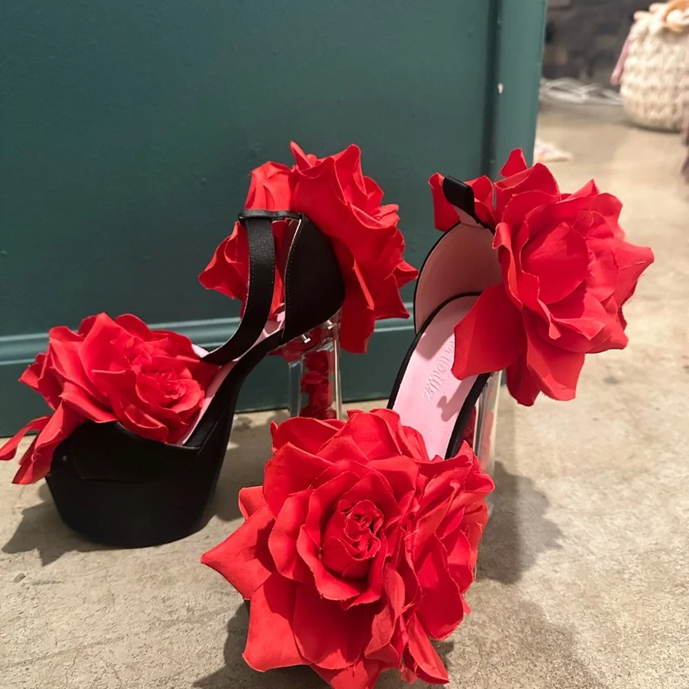 rose platform heels - Picture 1 of 3